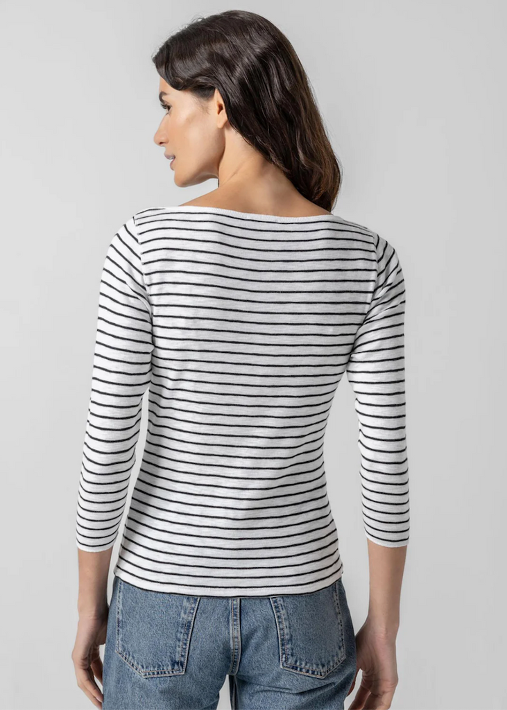 Lilla P | 3/4 Sleeve Boatneck Stripe