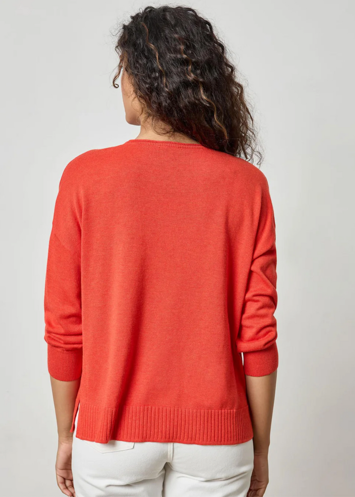 Lilla P | 3/4 Sleeve Drop Shoulder  - Begonia ColorSweater