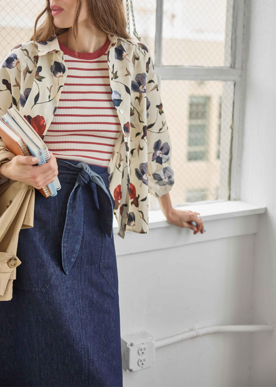 Lilla P | Belted Pocket Front Skirt