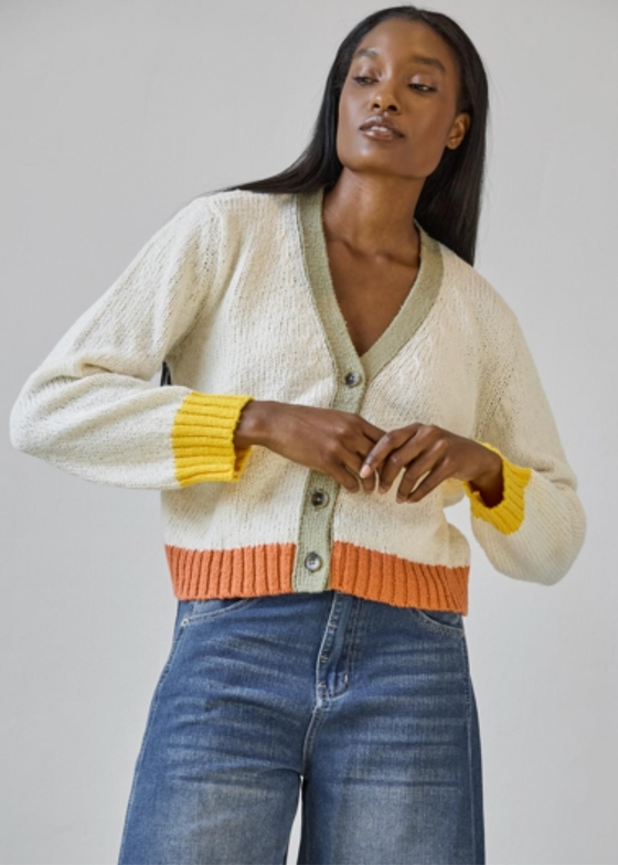 Lilla P | Contrast Trim Cardigan