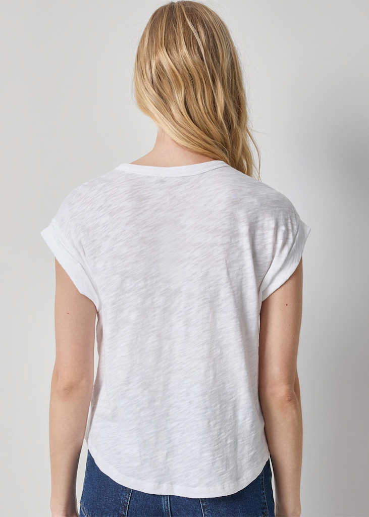 Lilla P | Cuff Sleeve Boxy Top | White