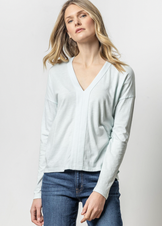 Lilla P | Drop Shoulder V Neck