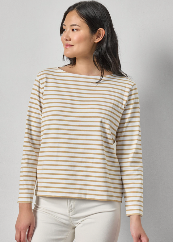 Lilla P | Easy Boatneck | Burlap Stripe