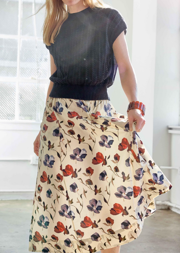 Lilla P | Elastic Waist Paneled Skirt