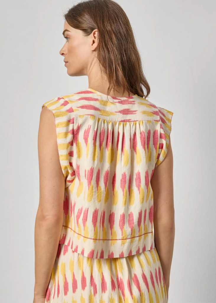 Lilla P | Ikat Shirred Shoulder Top