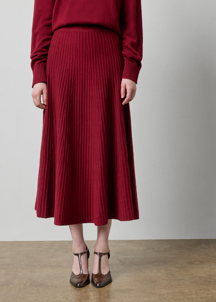 Lilla P | Knit Flared Skirt | Wineberry