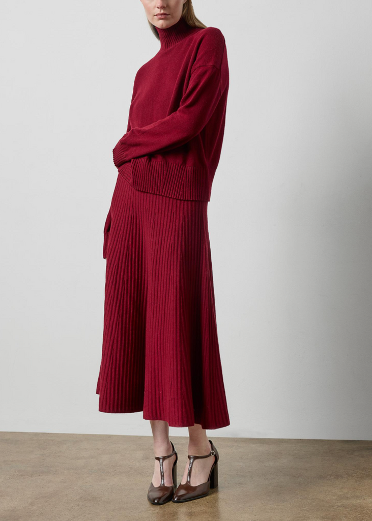 Lilla P | Knit Flared Skirt | Wineberry