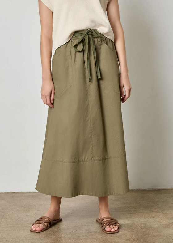 Lilla P | Long Poplin Skirt | Kelp