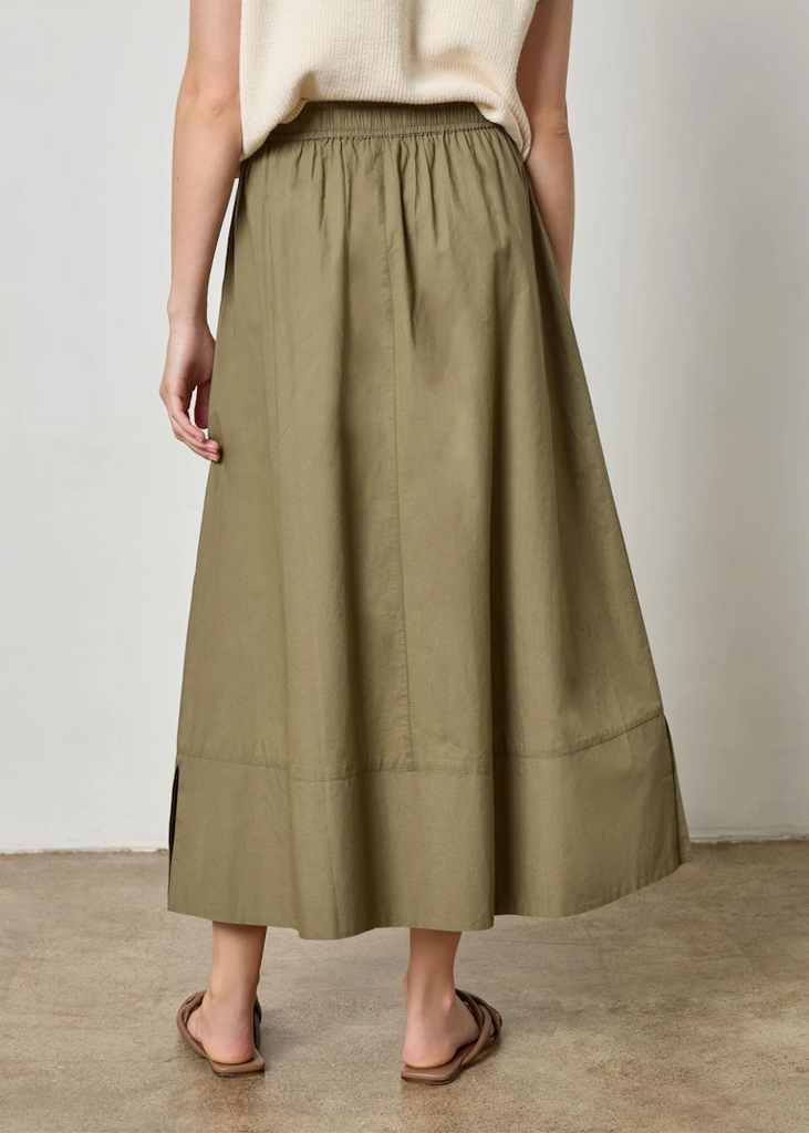 Lilla P | Long Poplin Skirt | Kelp