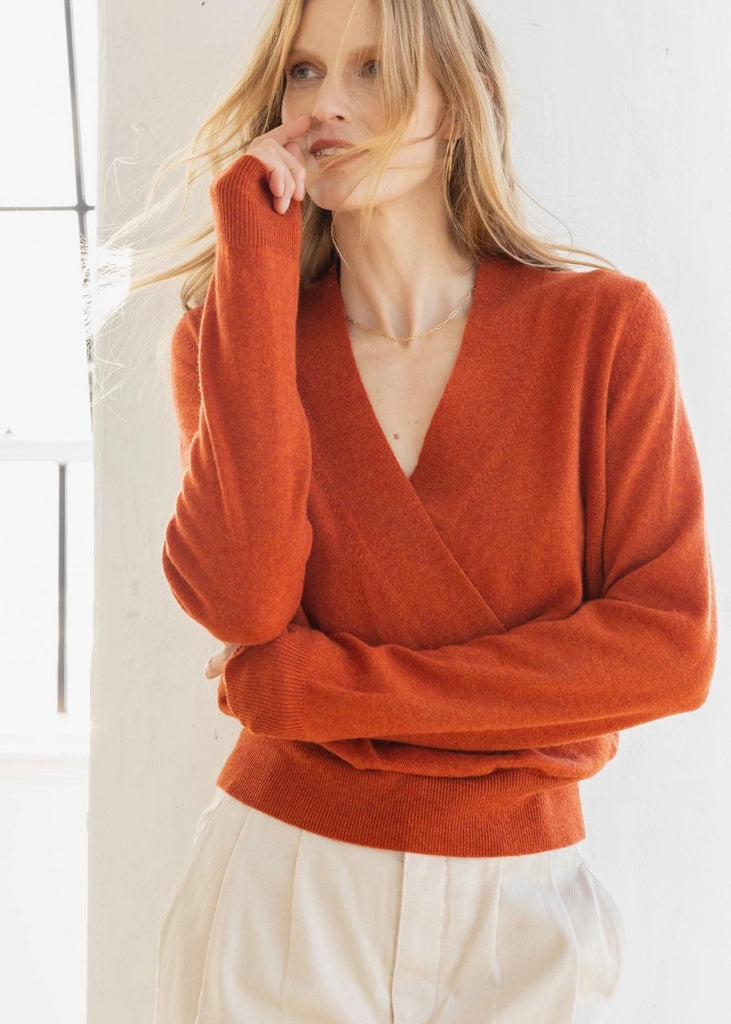 Lilla P | Long Sleeve Wrap Front Sweater