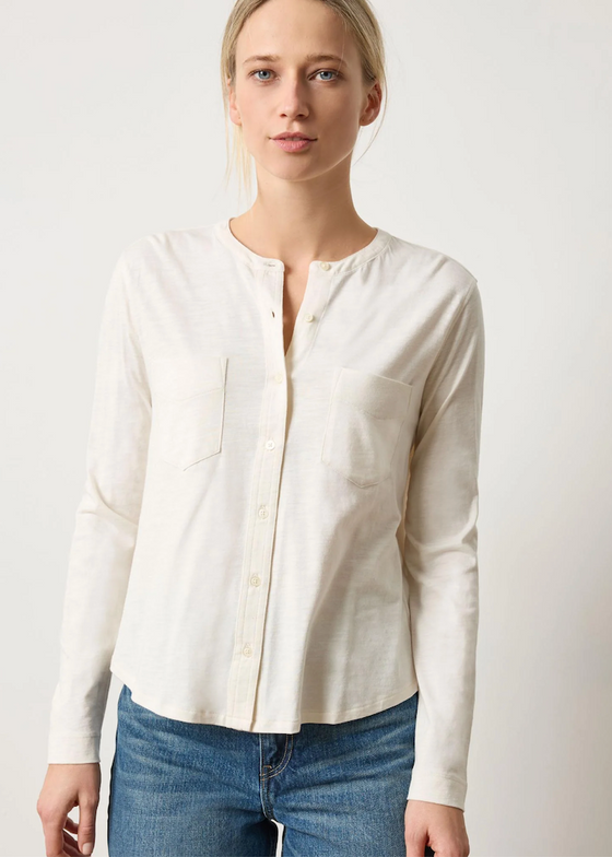 Lilla P | Mandarin Collar Button Down