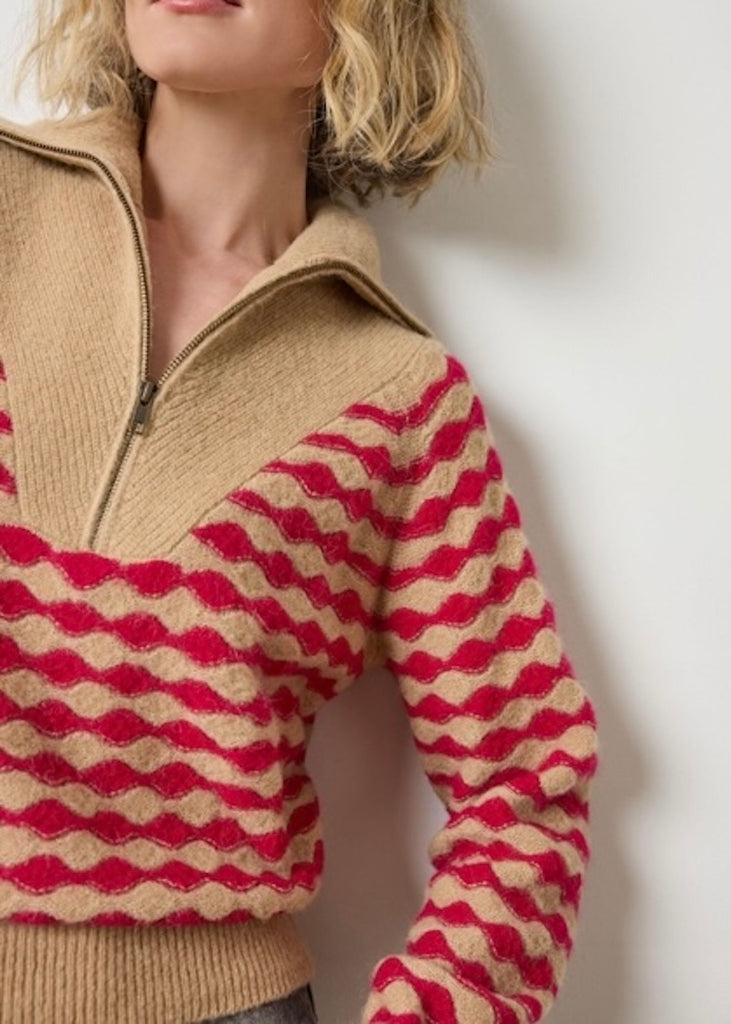 Lilla P | Mixed Stitch Half Zip