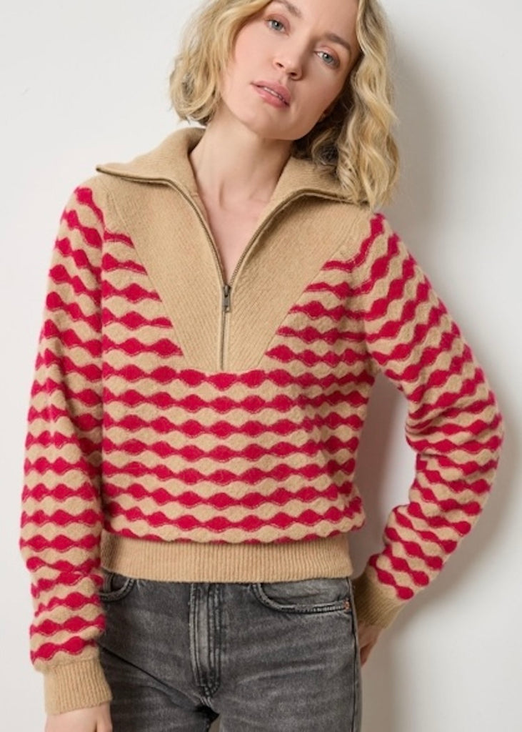 Lilla P | Mixed Stitch Half Zip