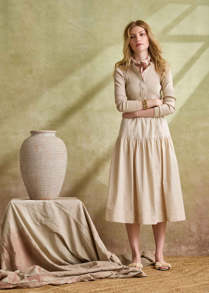 Lilla P | Poplin Yoke Skirt | Bamboo