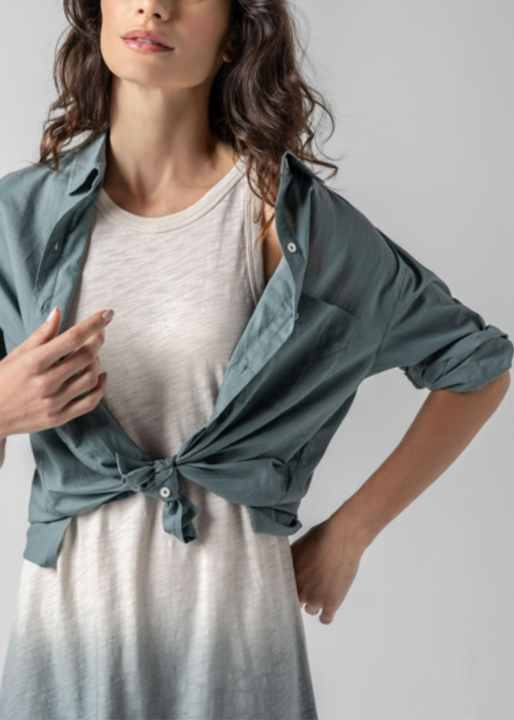 Lilla P | Relaxed Long Sleeve Button Down | Vine