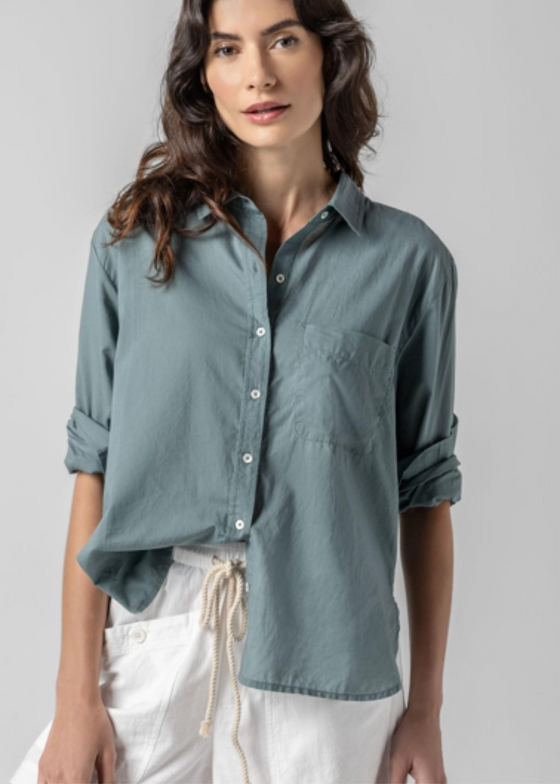 Lilla P | Relaxed Long Sleeve Button Down | Vine