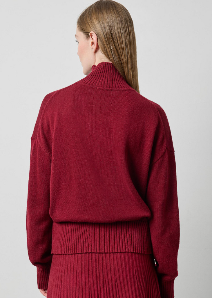 Lilla P | Relaxed Mock Turtleneck Sweater | Wineberry
