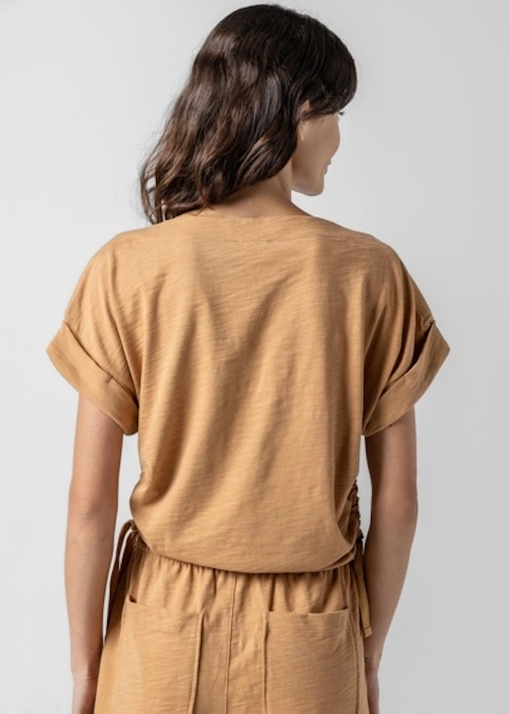 Lilla P | Ruched Side Boatneck | Teak