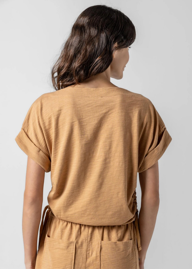 Lilla P | Ruched Side Boatneck | Teak - The Phoenix