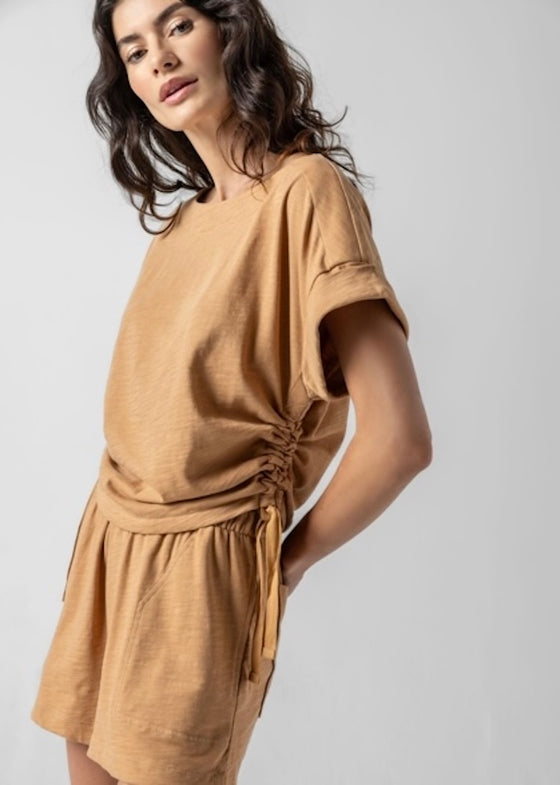 Lilla P | Ruched Side Boatneck | Teak