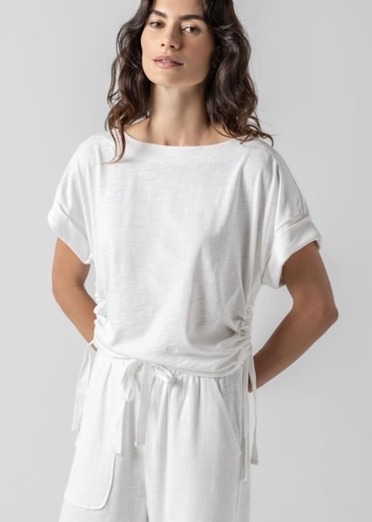 Lilla P | Ruched Side Boatneck