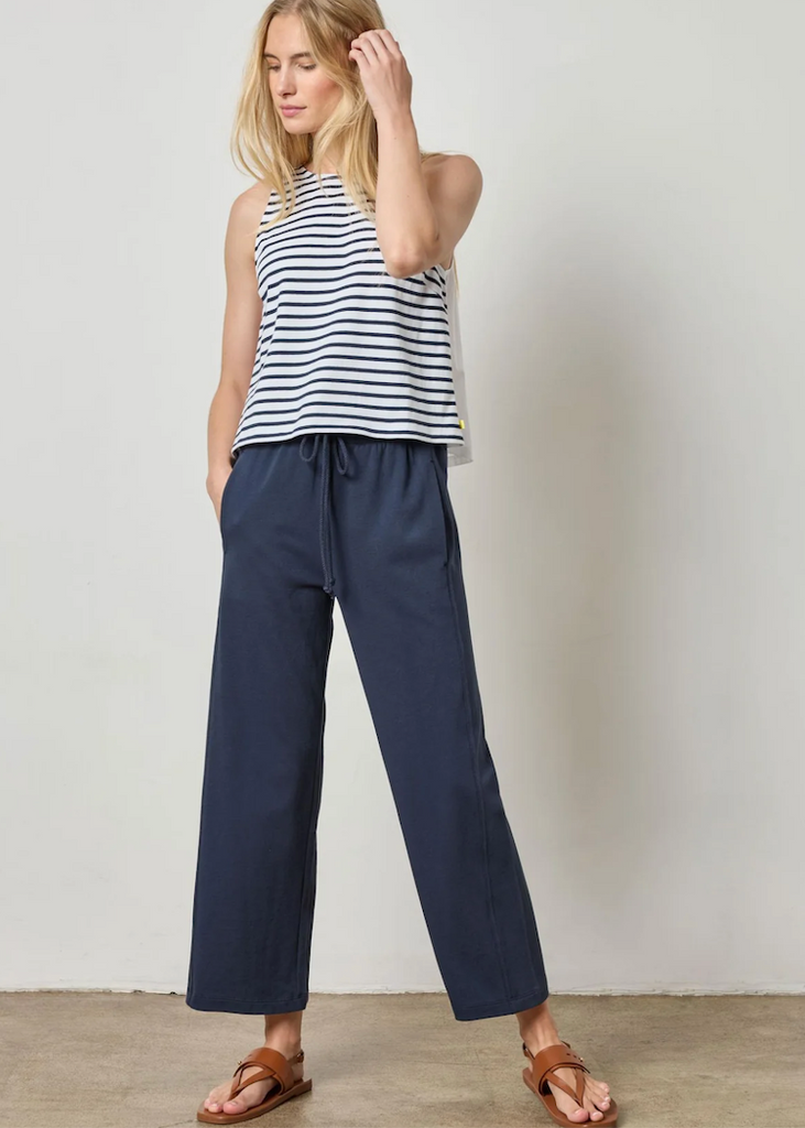 Lilla P | Seamed Wide Leg Pant | Navy