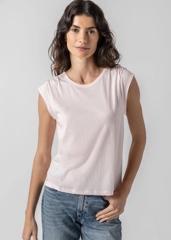 Lilla P | Shirred Shoulder Tee | Blush