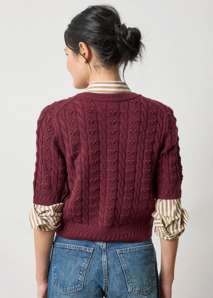Lilla P | Short Sleeve Cardigan Sweater