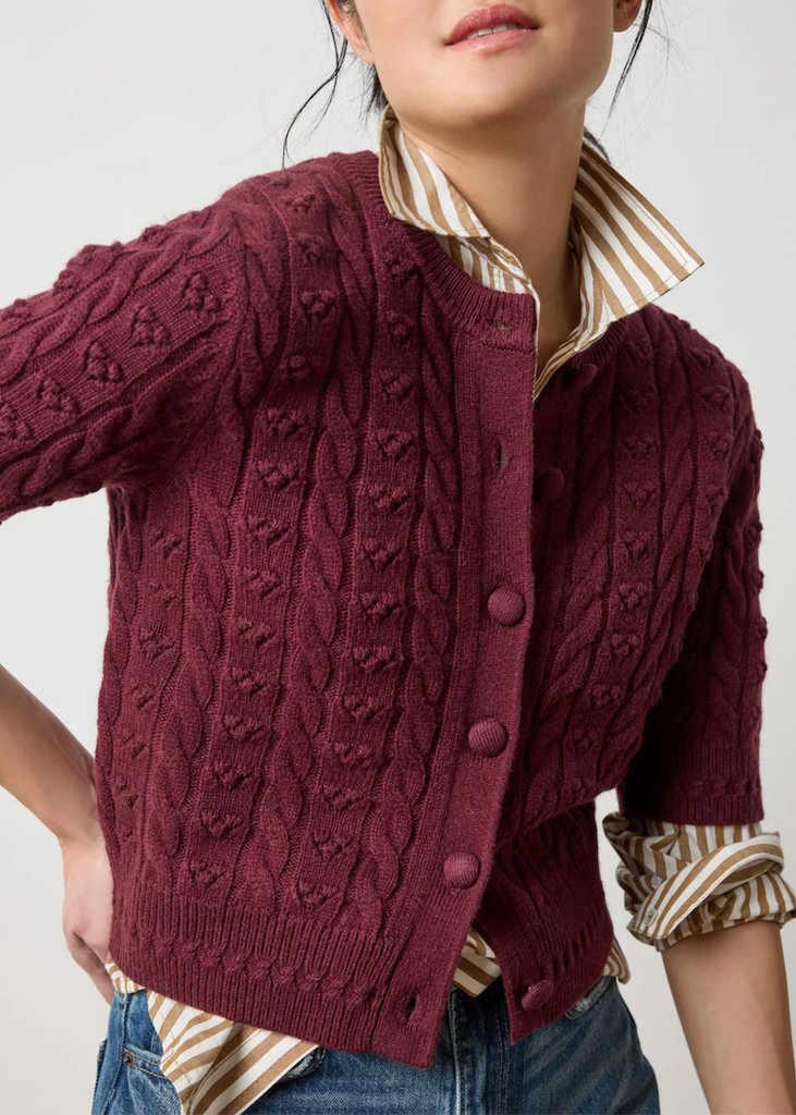 Lilla P | Short Sleeve Cardigan Sweater