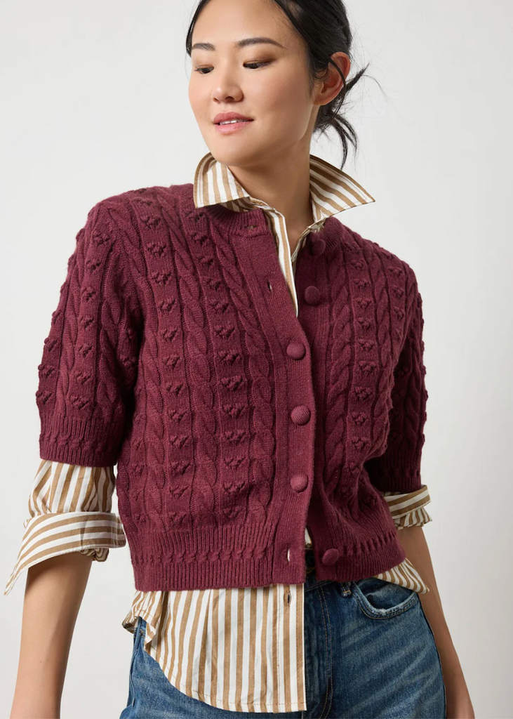 Lilla P | Short Sleeve Cardigan Sweater