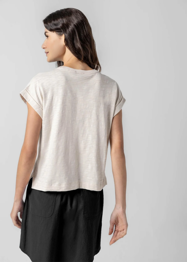 Lilla P | Sleeveless Boxy Crewneck in Canvas