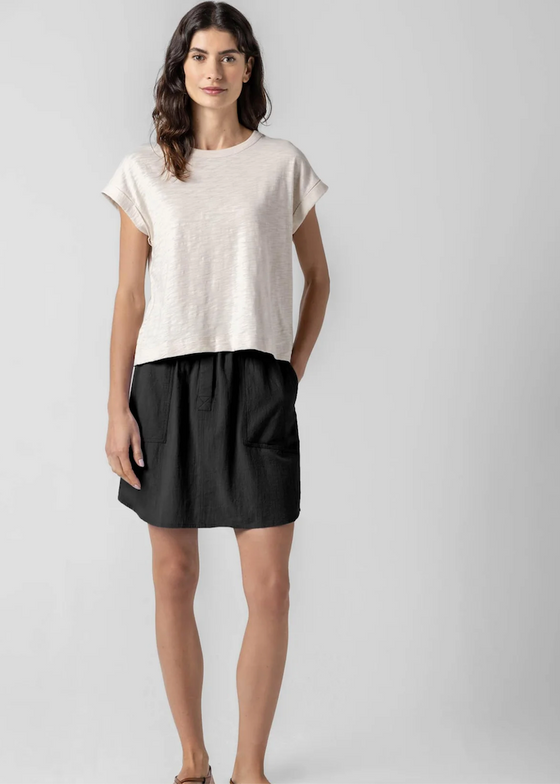 Lilla P | Sleeveless Boxy Crewneck in Canvas