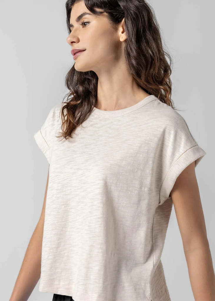Lilla P | Sleeveless Boxy Crewneck in Canvas