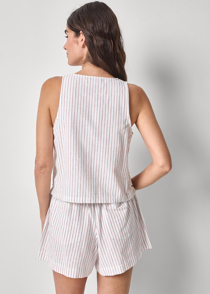 Lilla P | Sleeveless Zip Top | Bark Stripe