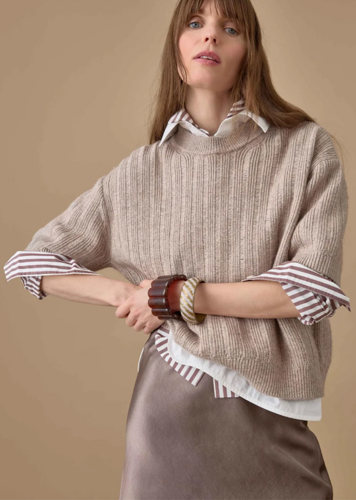 Lilla P | Textured Easy Crewneck Sweater
