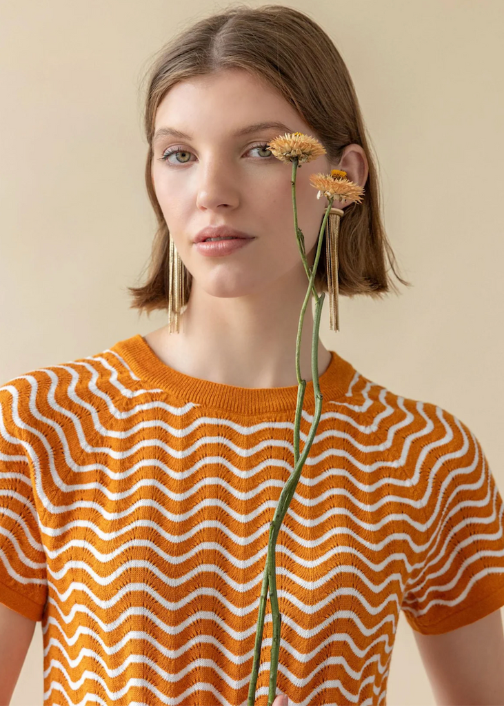 Lilla P | Wave Stitch Sweater | Marigold