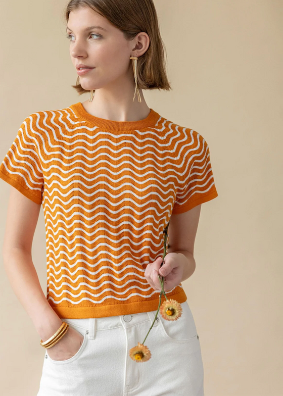 Lilla P | Wave Stitch Sweater | Marigold