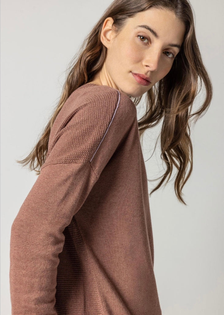 Lilla P | Wrapped Seam V Neck Sweater