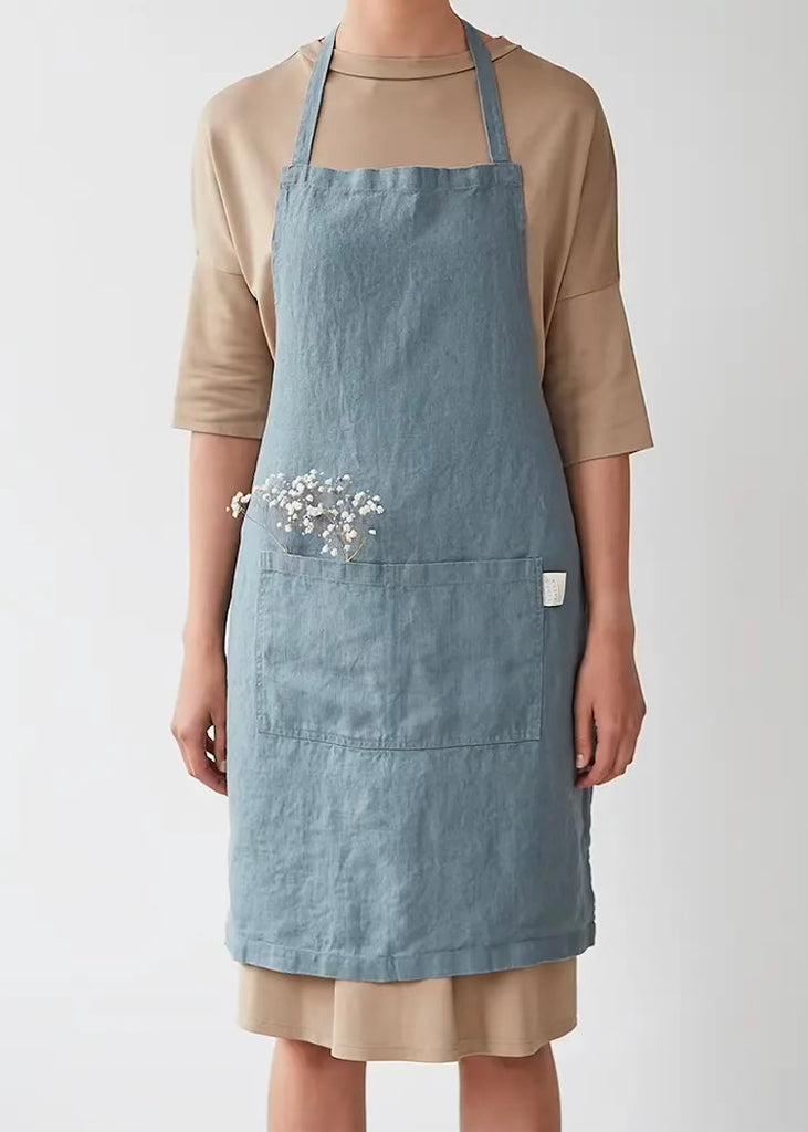 Linen Apron | Blue Fog