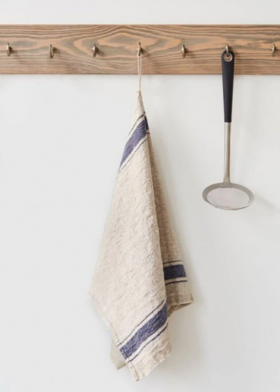 Linen Kitchen Towel | Vintage Blue Stripe