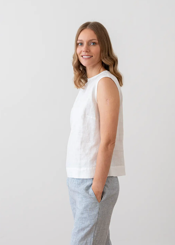 LinenMe | Juliette Sleeveless Top in White