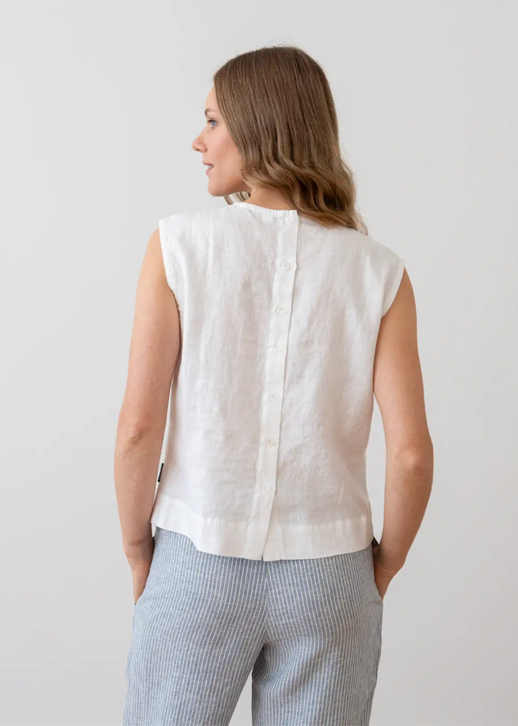 LinenMe | Juliette Sleeveless Top in White