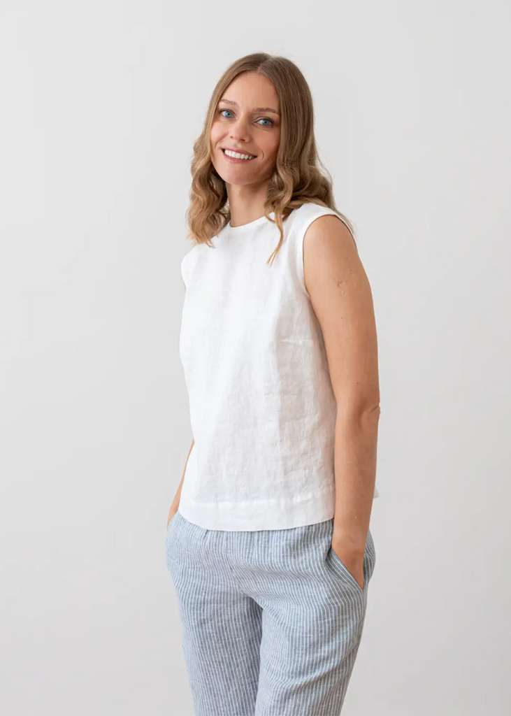 LinenMe | Juliette Sleeveless Top in White