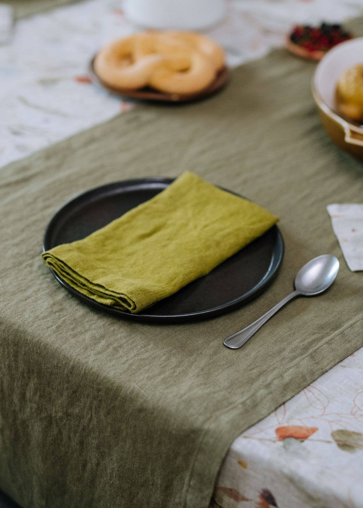 Linen Napkins Set of 2 | Moss Green