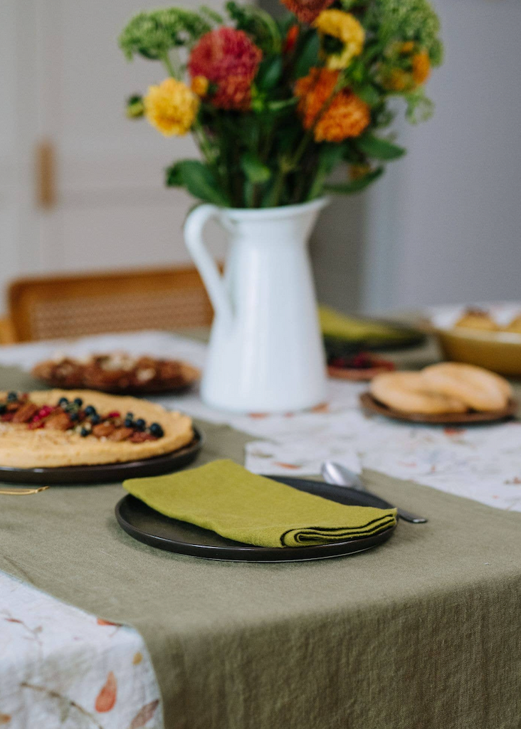 Linen Napkins Set of 2 | Moss Green