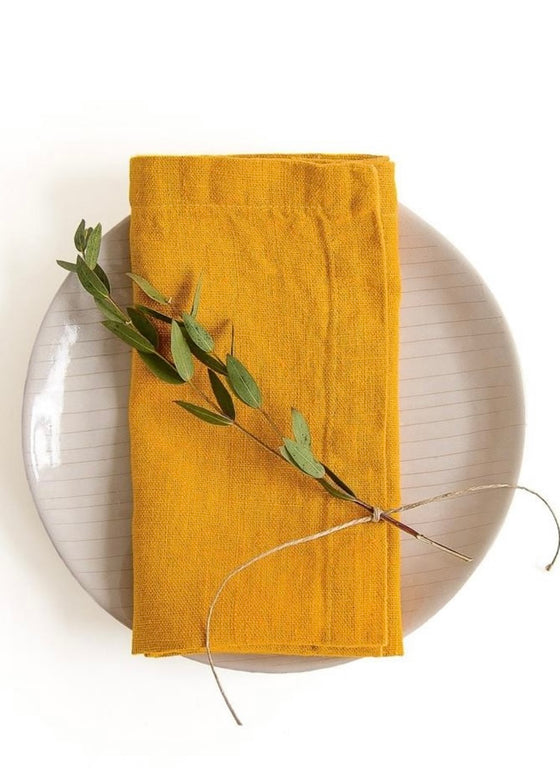 Linen Napkins Set of 2 | Mustard