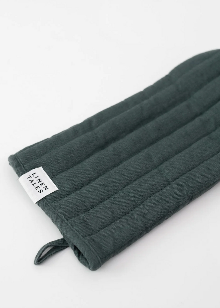 Linen Oven Mitt | Forest Green