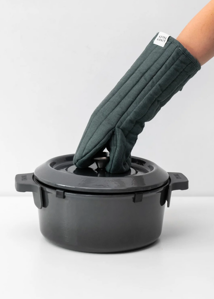Linen Oven Mitt | Forest Green