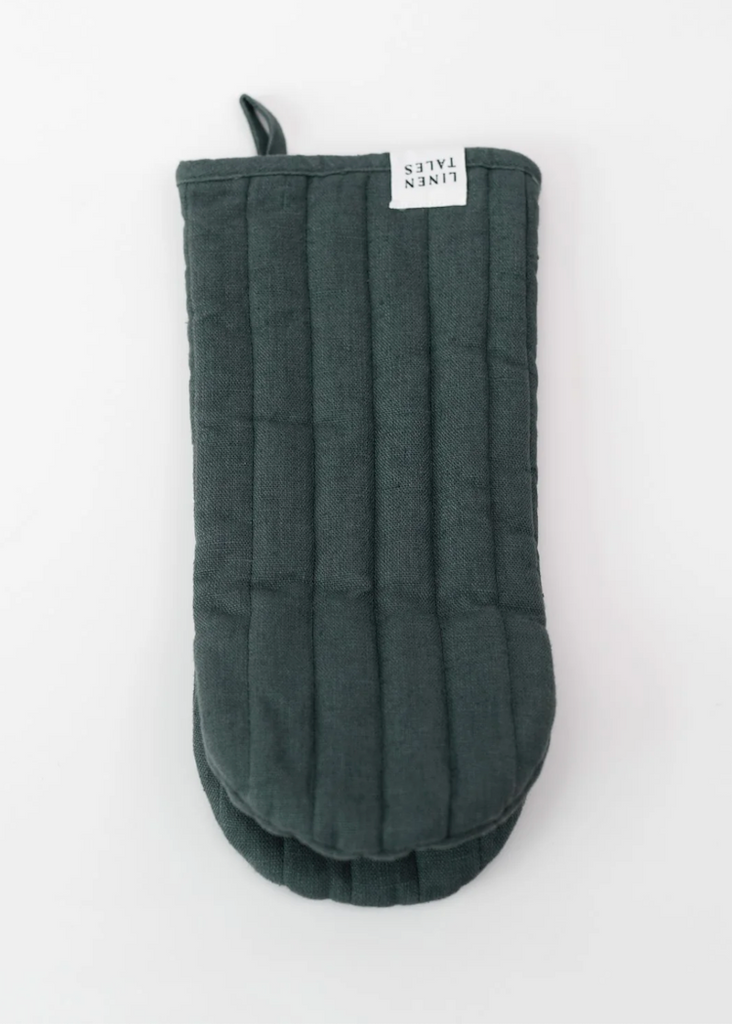 Linen Oven Mitt | Forest Green