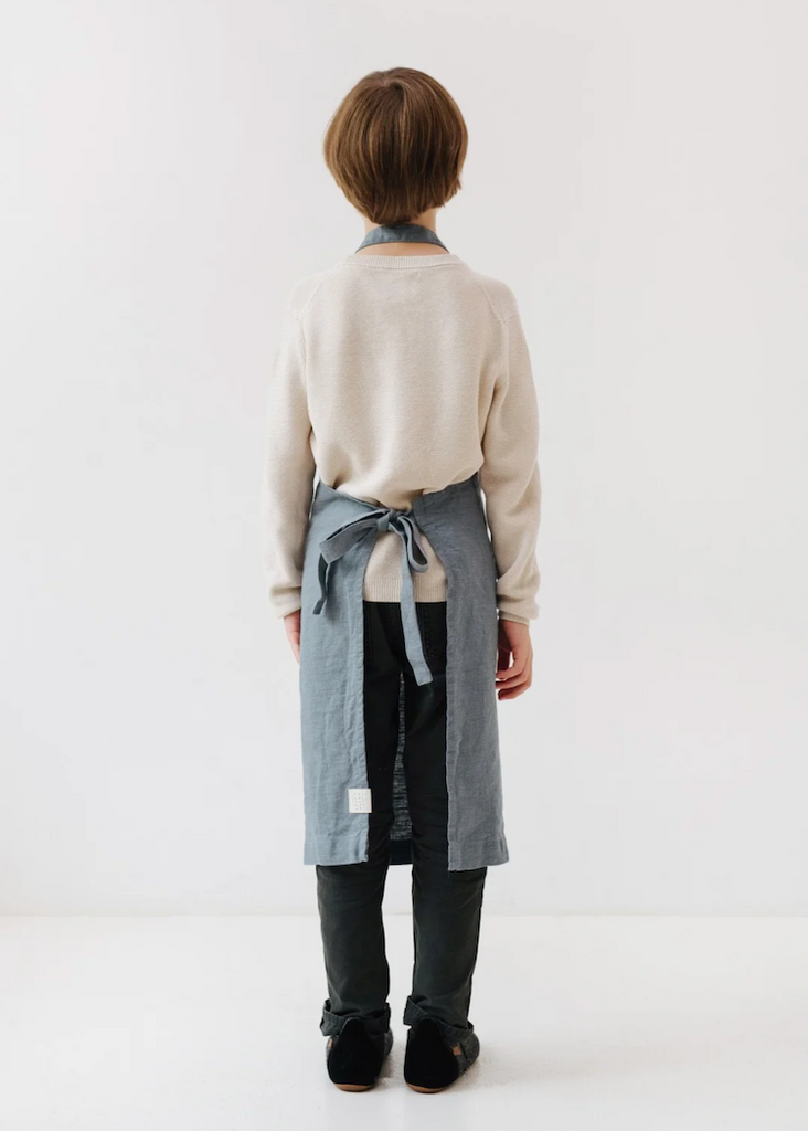 Linen Tales Kids Pinafore Apron | Blue Fog